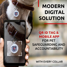 Load image into Gallery viewer, WAUDOG Leather Dog Collar with Durable Buckle and QR Dog Tag BROWN SMALL
