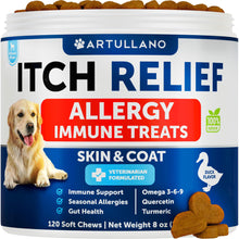 Load image into Gallery viewer, Artullano Canine Immune Health Supplement &amp; Itch Relief for Dogs 120 Chews
