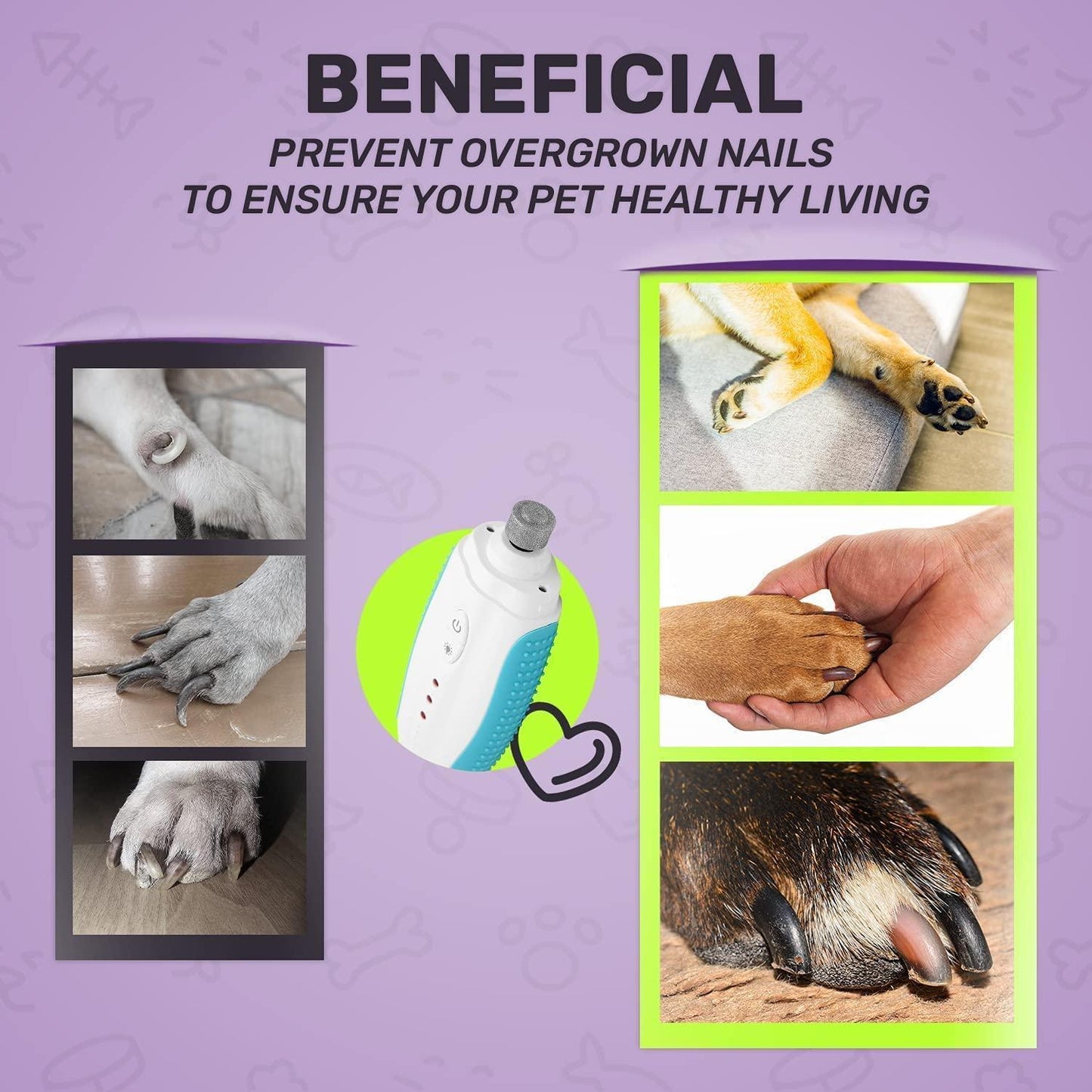 BRINGERPET Dog Nail Grinder (Blue) For Pet With Love
