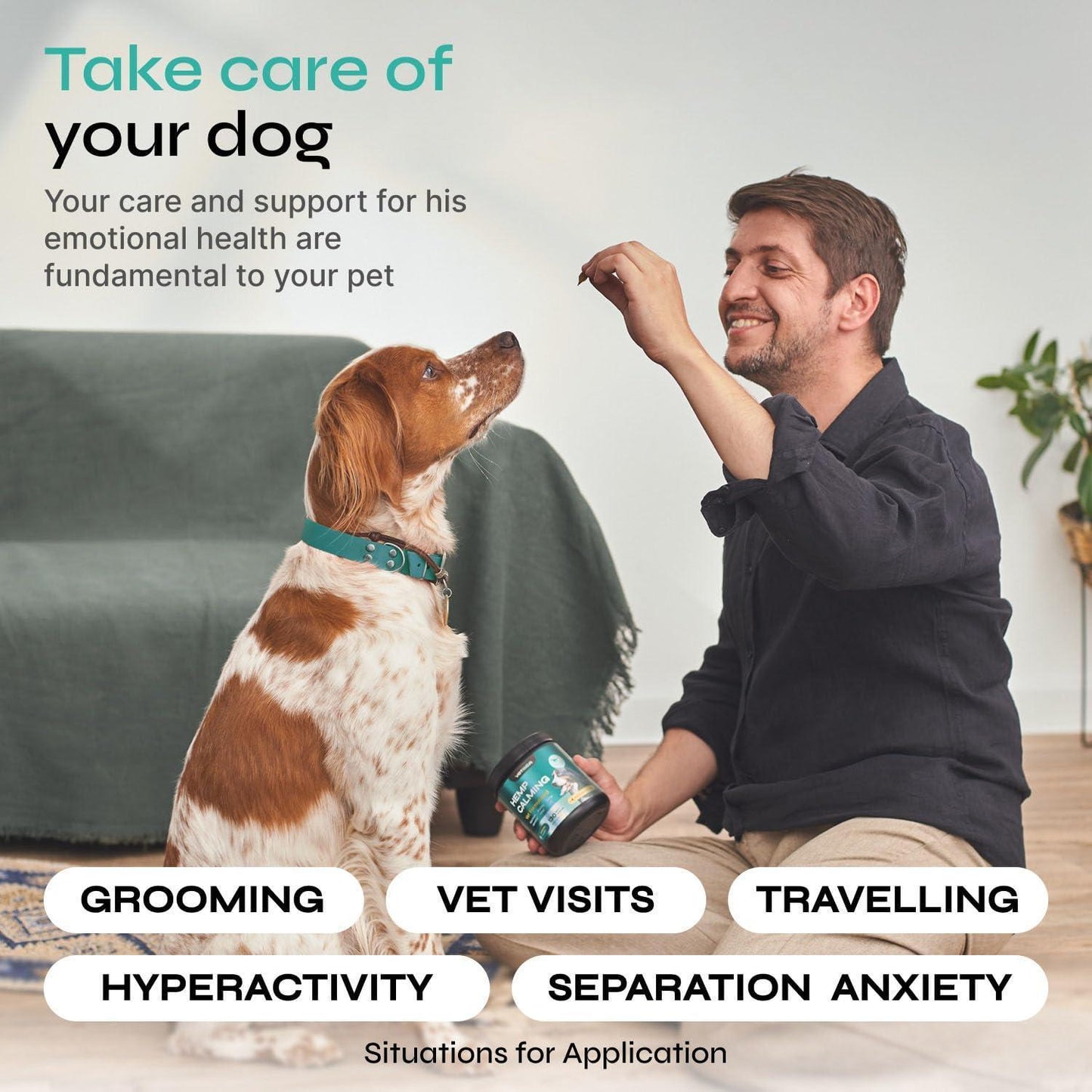 VETRICA Hemp Calming Anxiety Relief Chews for Dogs 130 Chews For Pet With Love