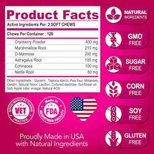 Load image into Gallery viewer, Vet Promise Cranberry UTI Treatment Bladder Control for Dogs 120 Chews
