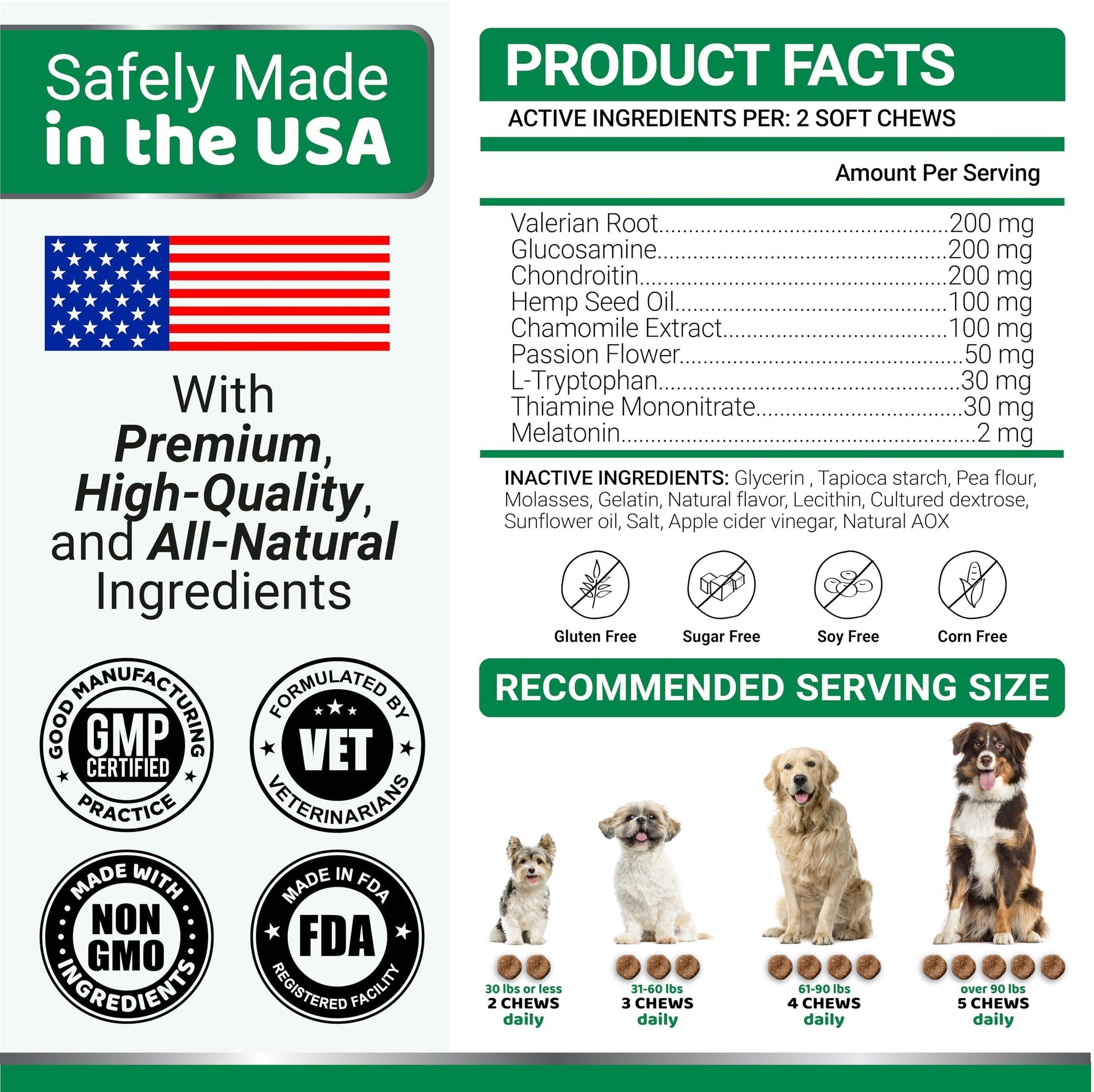 YUMA'S Advanced Hemp Dog Calming Anxiety Relief, Separation Aid, Stress, Hip and Joint Supplement for Canine Health Support Treats (170 Treats. Beef Flavor) For Pet With Love