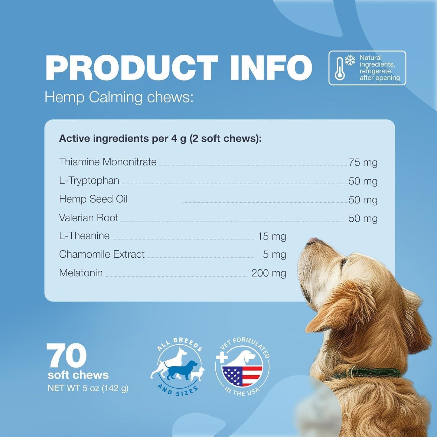 CHEWIA Hemp Calming Anxiety Relief Chews for Dogs Beef Flavor. Travel Pack 5 Oz For Pet With Love