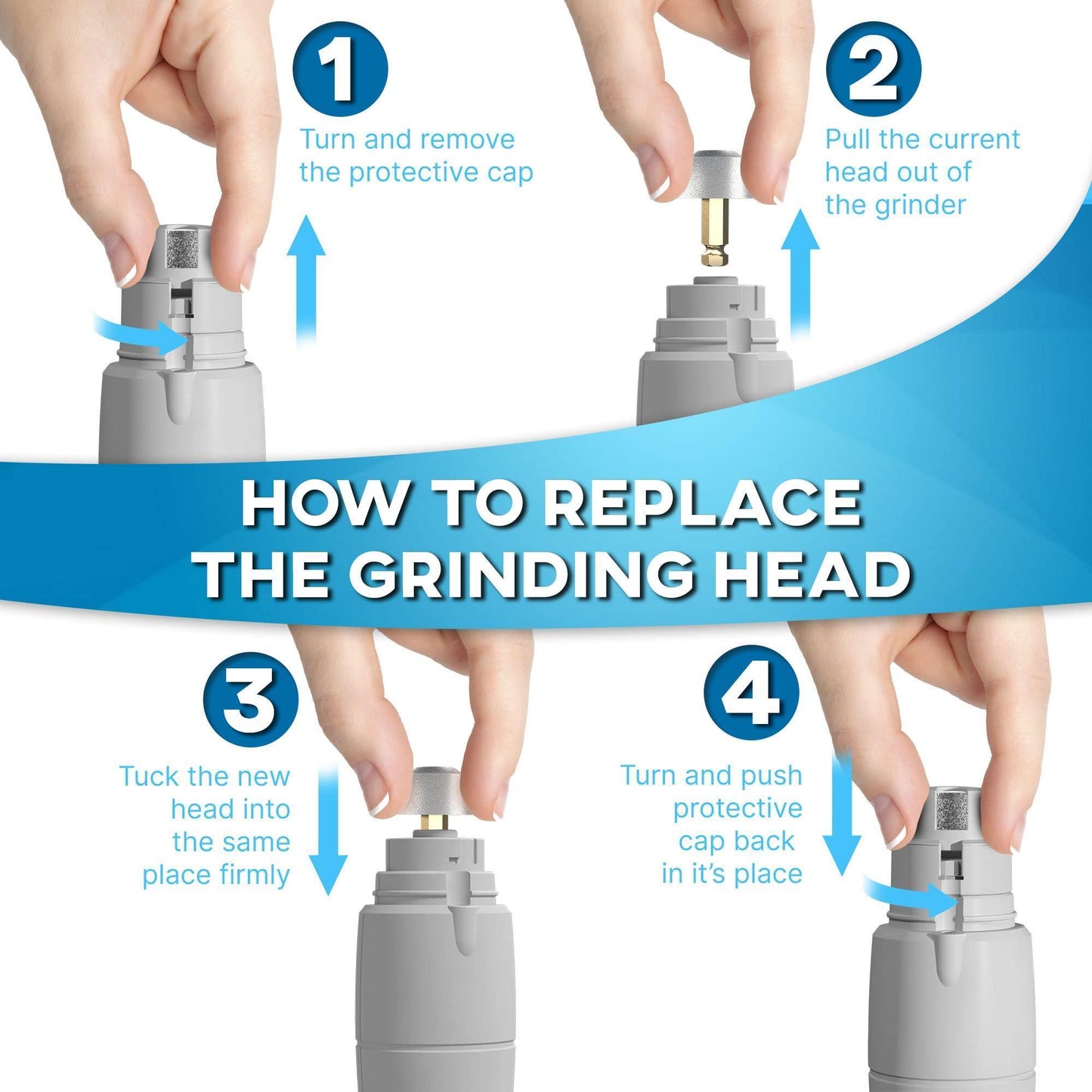 PRIMENS Professional Dog Nail Grinder Replacement Head (Pack of 3 Bits) For Pet With Love