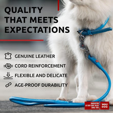 Load image into Gallery viewer, WAUDOG Rolled Leather Dog Leash 4Ft * 0.3 in for Small Medium and Large Dogs
