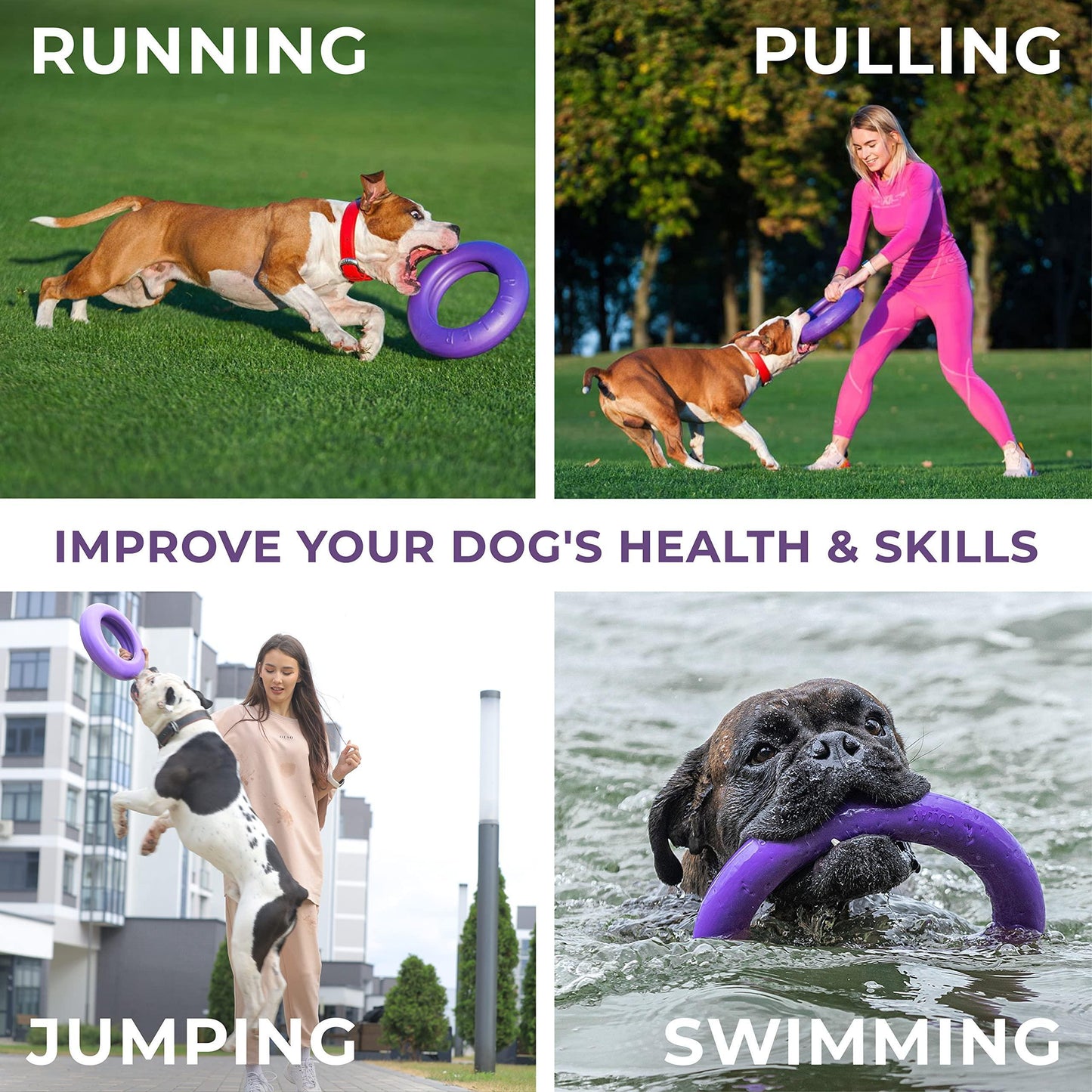 PULLER Maxi - Outdoor Dog Ring Toy - Fetch Toy and Tug-of-War Dog Toy for Large Breeds For Pet With Love