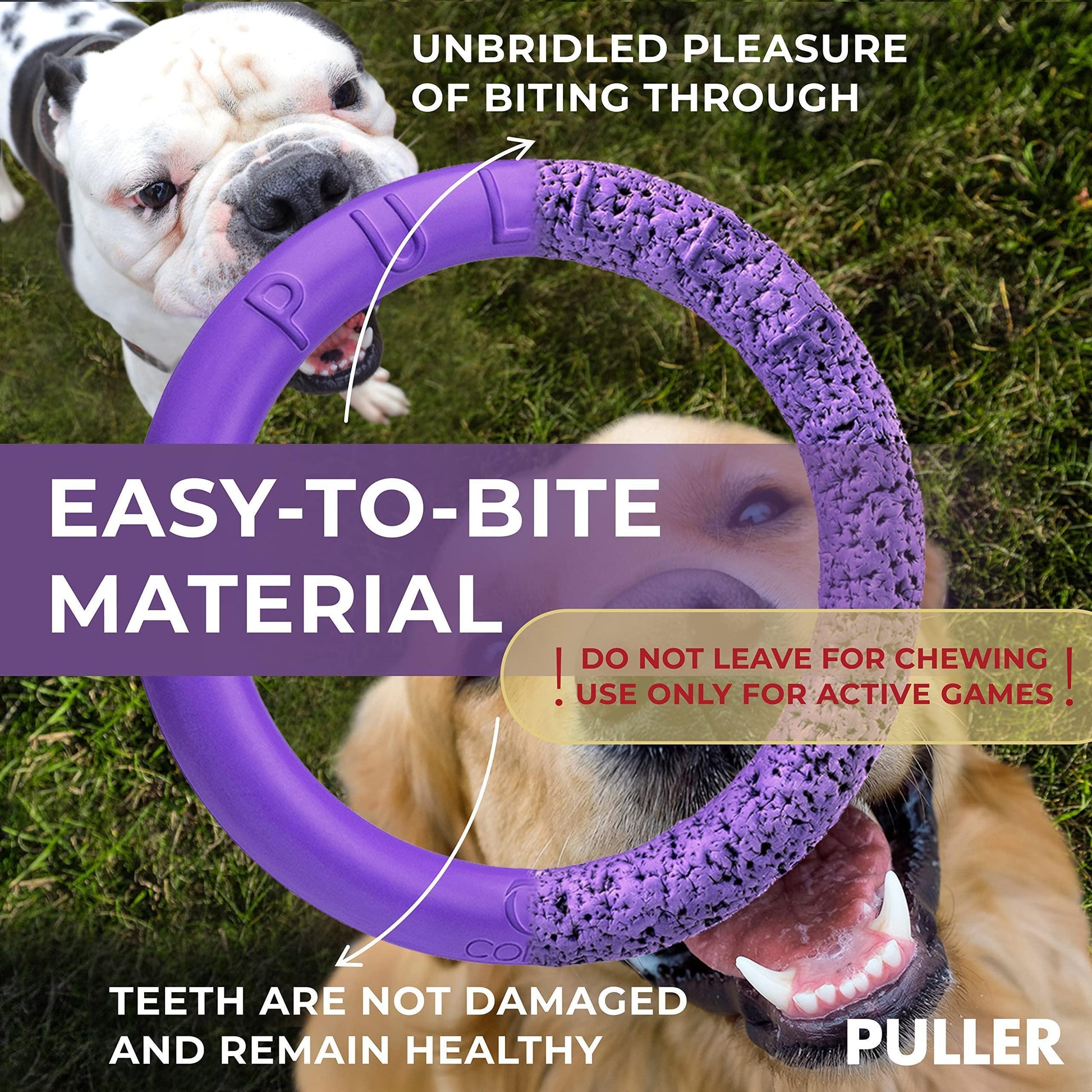 PULLER Maxi - Outdoor Dog Ring Toy - Fetch Toy and Tug-of-War Dog Toy for Large Breeds For Pet With Love