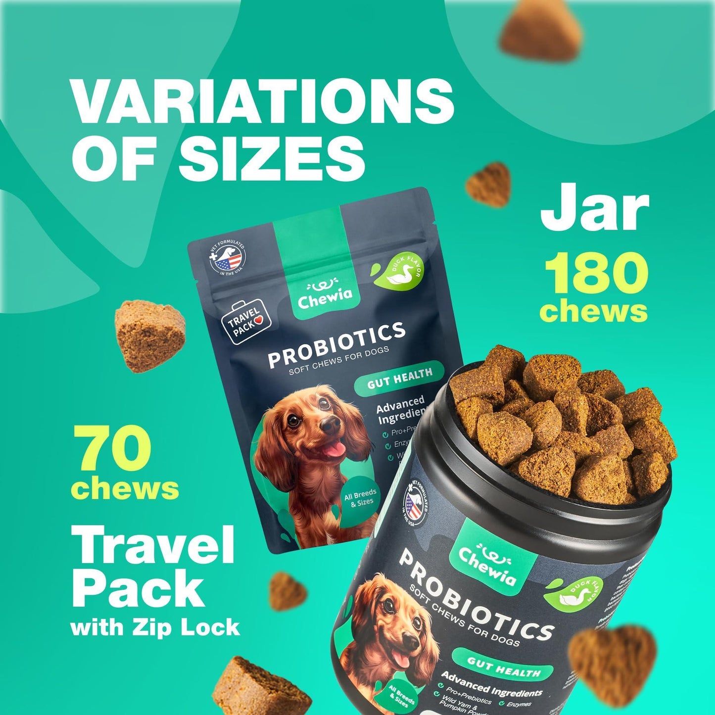 CHEWIA Probiotics and Digestive Enzymes Coprophagia Deterrent for Dogs 5 Oz For Pet With Love