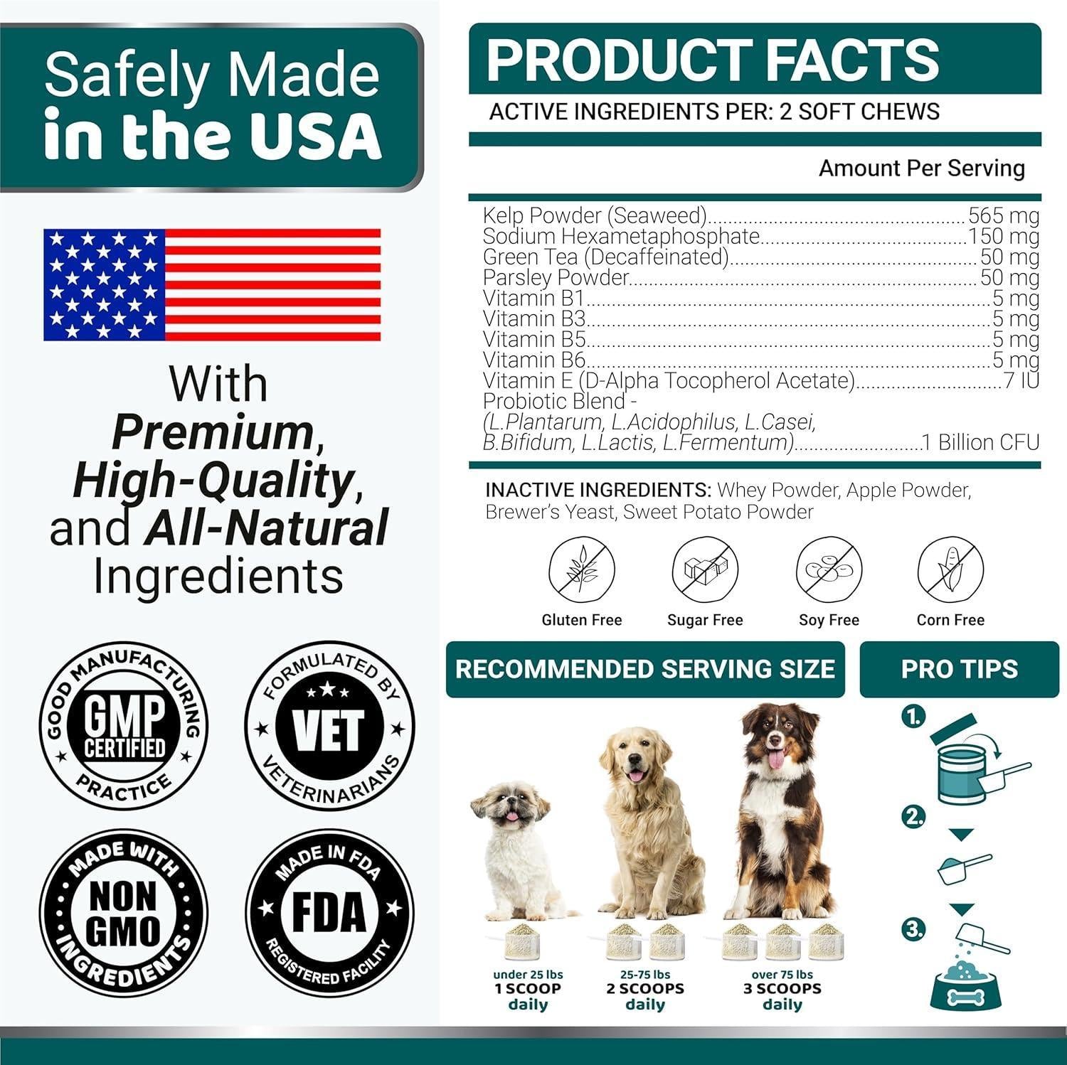 YUMA'S Breath Freshener with Multivitamin Dog Teeth Cleaning Dental Powder. Tartar and Plaque Control with Probiotics Immune Support for Dogs For Pet With Love