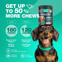 Load image into Gallery viewer, CHEWIA Dog Probiotic Chews with Digestive Enzymes, Pumpkin and Yeast Powder for Gut Health, Digestion Immunity, Yeast Balance, Itchy Skin Allergies Support. 180 Chews. For Pet With Love
