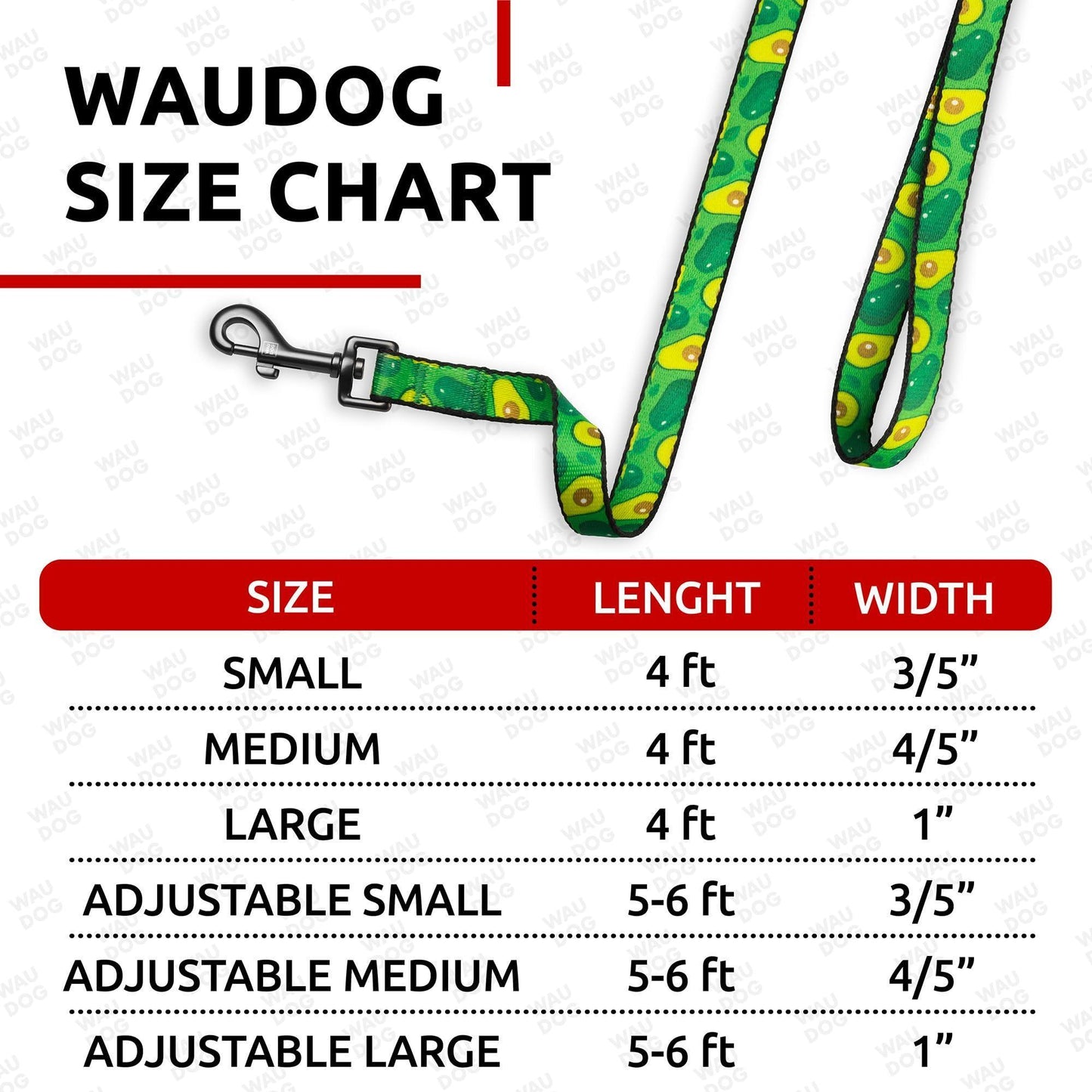 WAUDOG Nylon Dog Leash for Small Dogs and Medium Dogs 4 Ft   Strong Dog Leash For Pet With Love