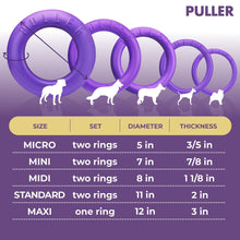 Load image into Gallery viewer, PULLER Midi Outdoor Dog Ring Toy - Fetch Toy and Tug-of-War Dog Toy for Medium Size Breeds - Set of 2
