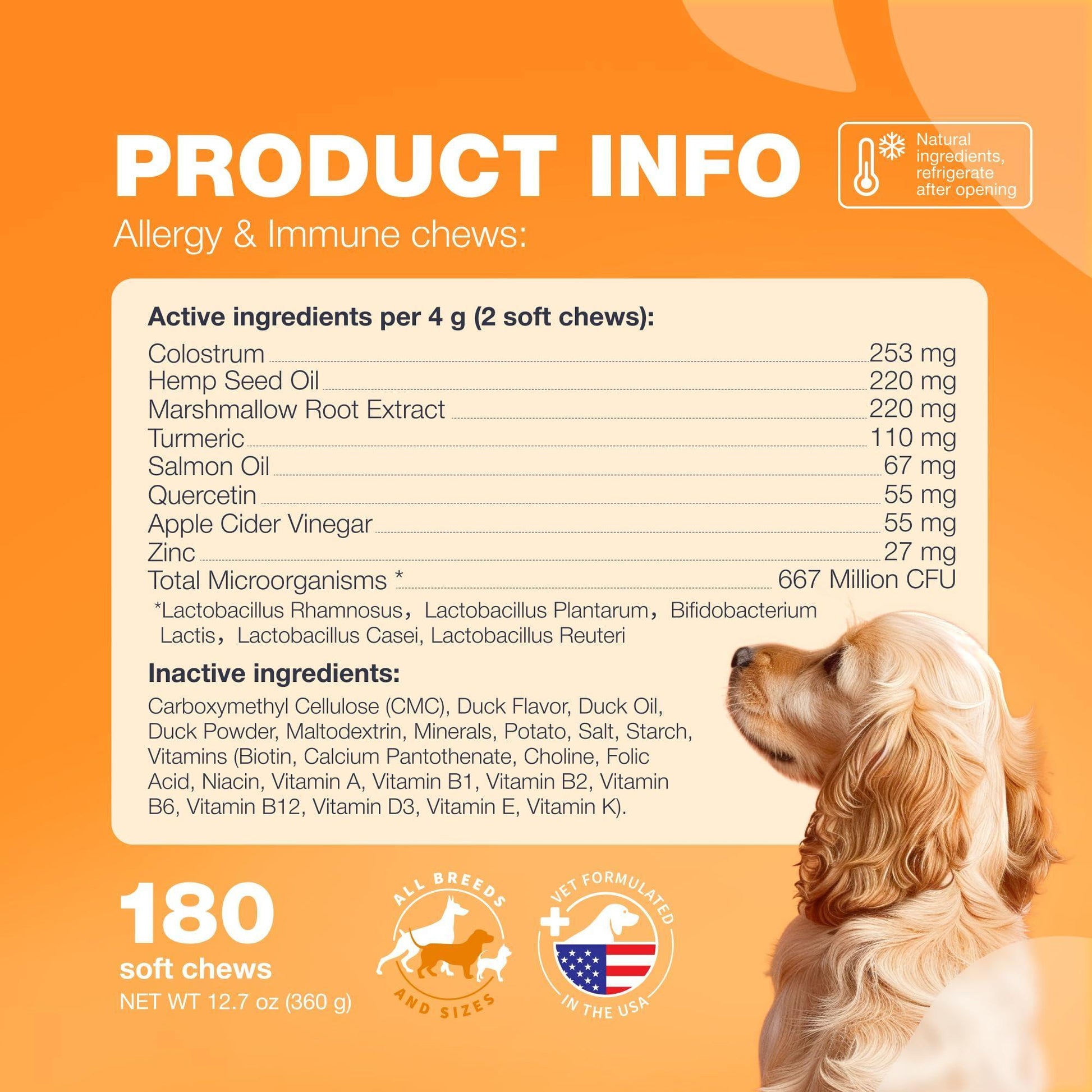 CHEWIA Dog Itch & Allergy Relief Chews with Hemp Seed Oil & Salmon Oil 180 Chews For Pet With Love