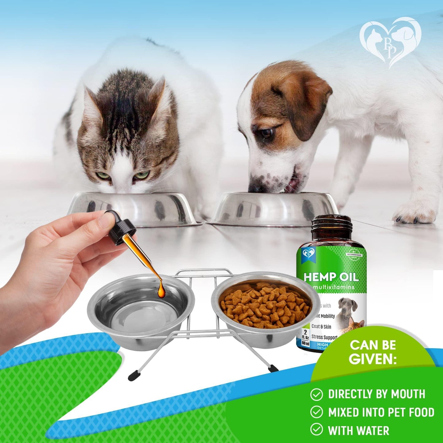 Beloved Pets Calming Anti Anxiety, Hip & Joint Pain Relief, Sking & Coat Natural Tratment Supplement & Herbal Stress Relief for Cats & Dogs. 2oz For Pet With Love