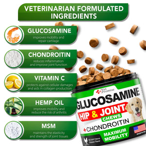 Vet Promise Glucosamine Chondroitin Hip and Joint Supplement for Dogs 120 Chews