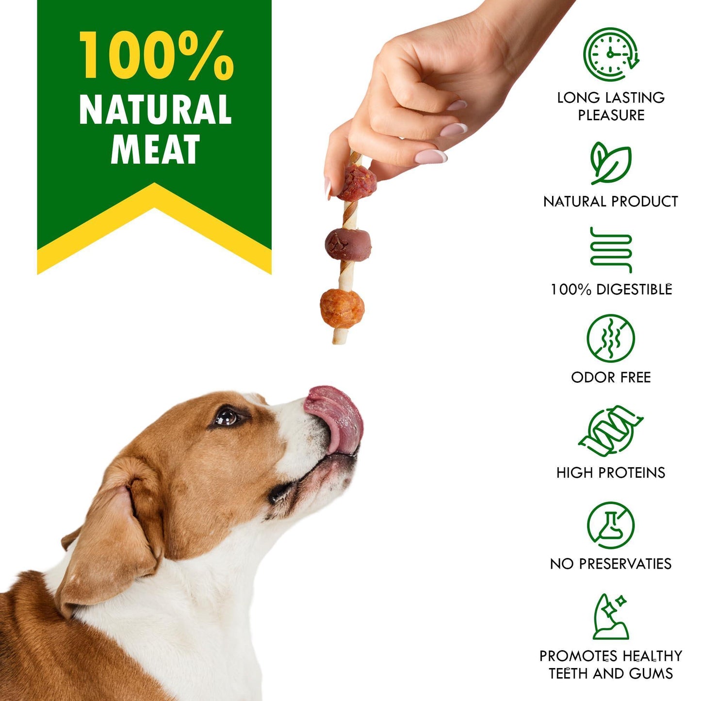 Beloved Pets Kabobs Rawhide Dog Treats with Duck & Chicken 10.6 Oz For Pet With Love