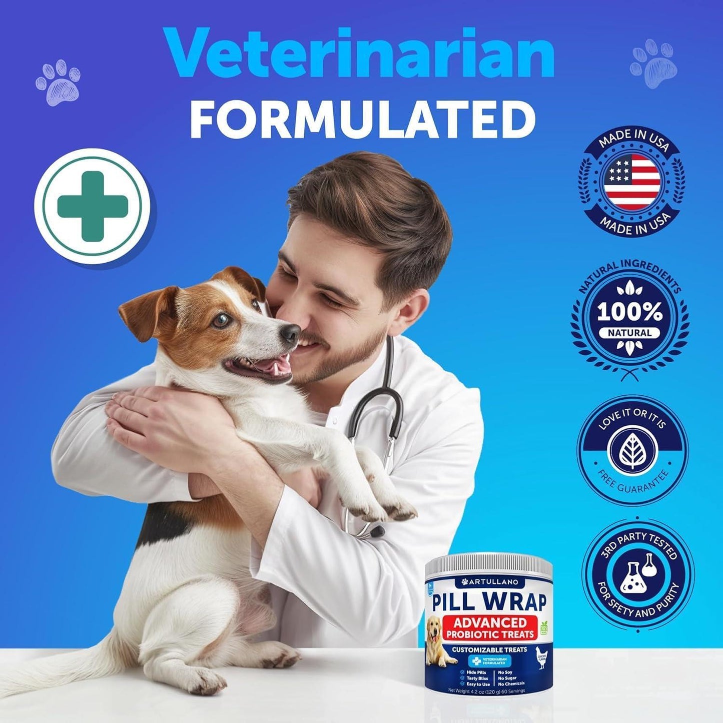 Artullano Pill Wrap for Dogs Easy to Swallow Masking Pouch 4.2 oz  Made in USA For Pet With Love