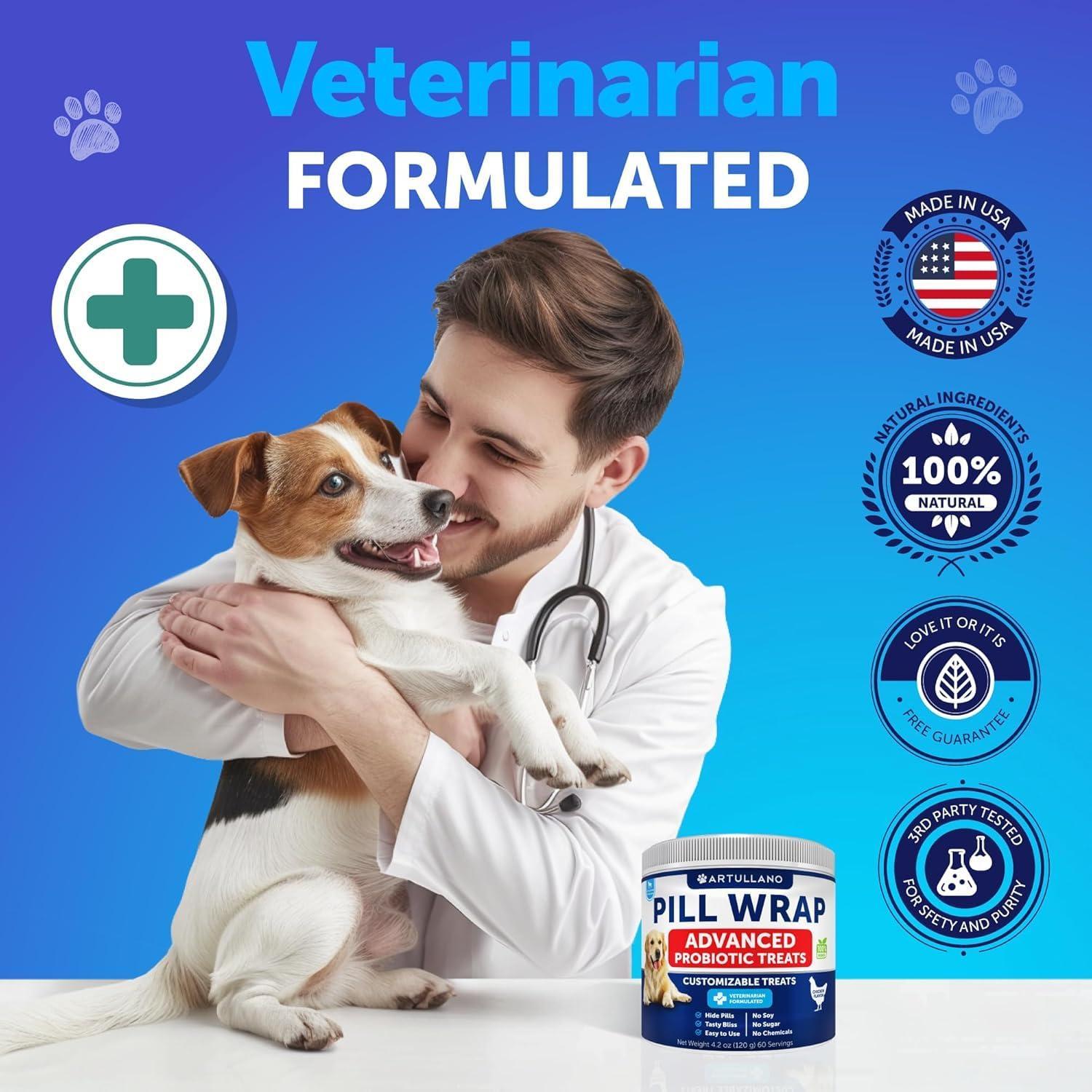 Artullano Pill Wrap for Dogs Easy to Swallow Masking Pouch 4.2 oz  Made in USA For Pet With Love