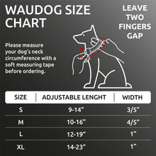 Load image into Gallery viewer, WAUDOG Reflective Eco Friendly Cotton Dog Collar with Smart ID Tag PURPLE MEDIUM
