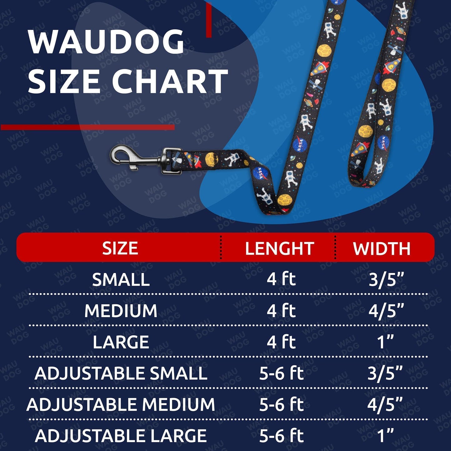 WAUDOG Nylon Dog Leash for Small Dogs and Medium Dogs 4 Ft   Strong Dog Leash For Pet With Love