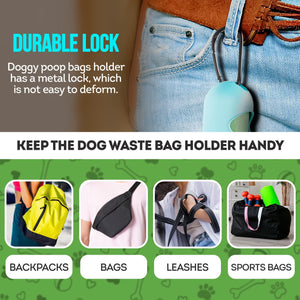 Dog Waste Bag Dispenser with 4 Rolls of 15 Bags