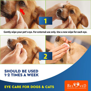 Cat & Dog Eye Wash Drops & Tear Stain Remover Cleaner Eye Infection Treatment