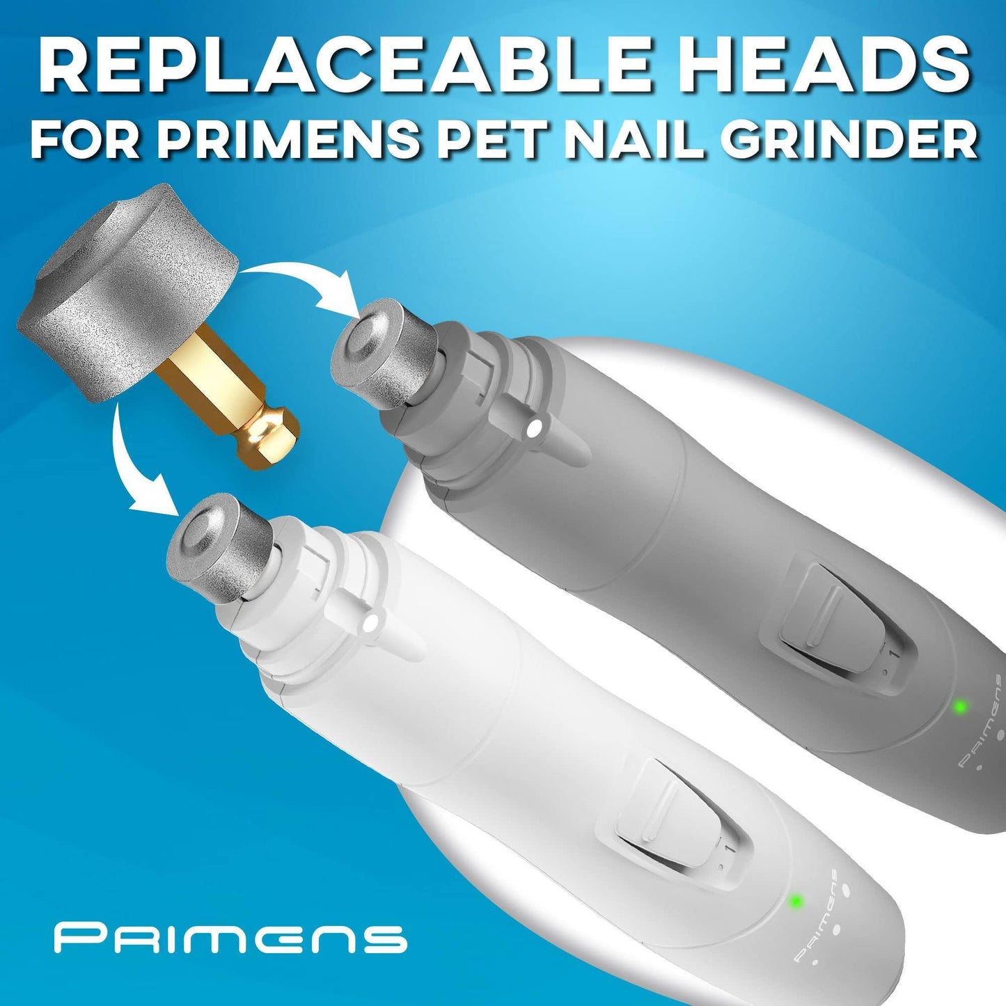 PRIMENS Professional Dog Nail Grinder Replacement Head (Pack of 3 Bits) For Pet With Love