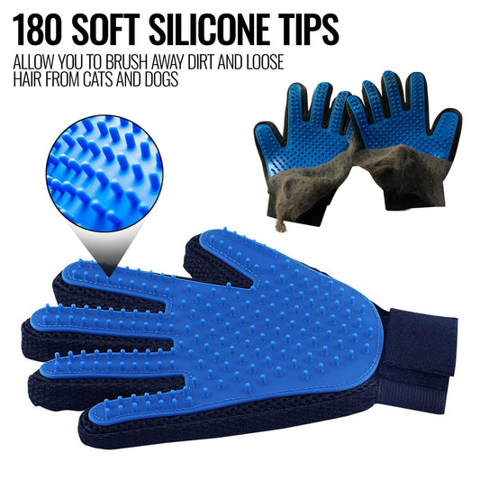 Pet Grooming Gloves for Deshedding, Hair Removal, and Massage For Pet With Love