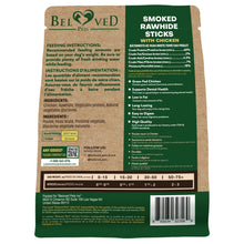 Load image into Gallery viewer, Beloved Pets Smoked Rawhide Sticks Wrapped with Chicken Dog Treats 10.6 Oz
