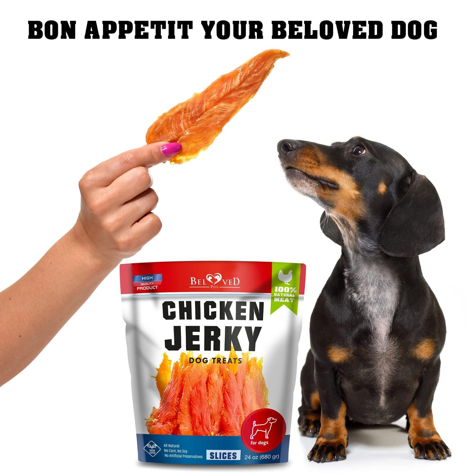 Beloved Pets All Natural High Protein Chicken Jerky Dog Treats 1.5 Lb For Pet With Love