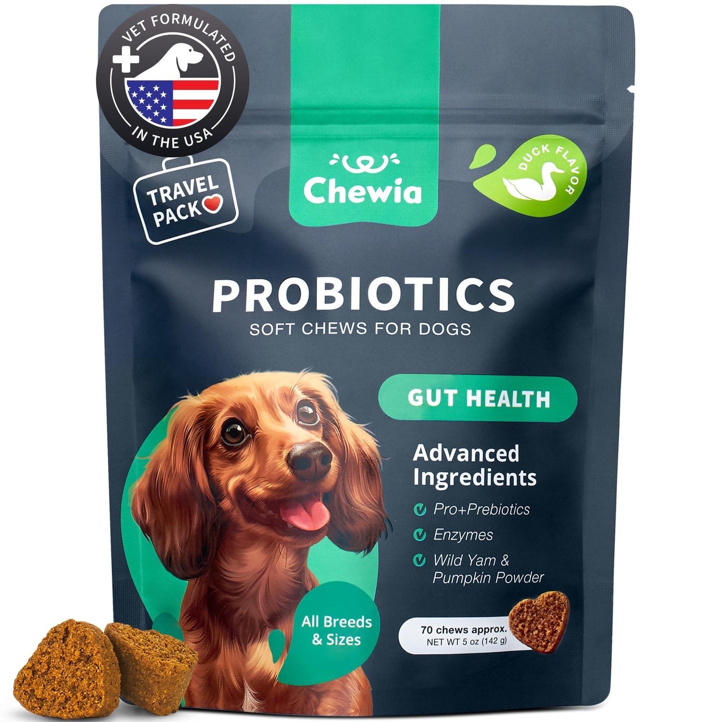 CHEWIA Probiotics and Digestive Enzymes Coprophagia Deterrent for Dogs 5 Oz For Pet With Love