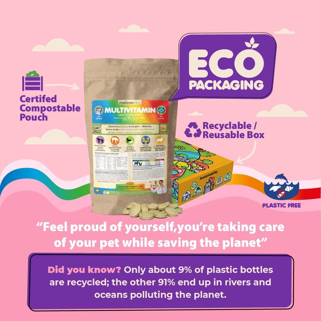 Makondo Pets Prenatal Multivitamins for Dogs & Cats with Folic Acid Minerals & Amino Acids For Pet With Love