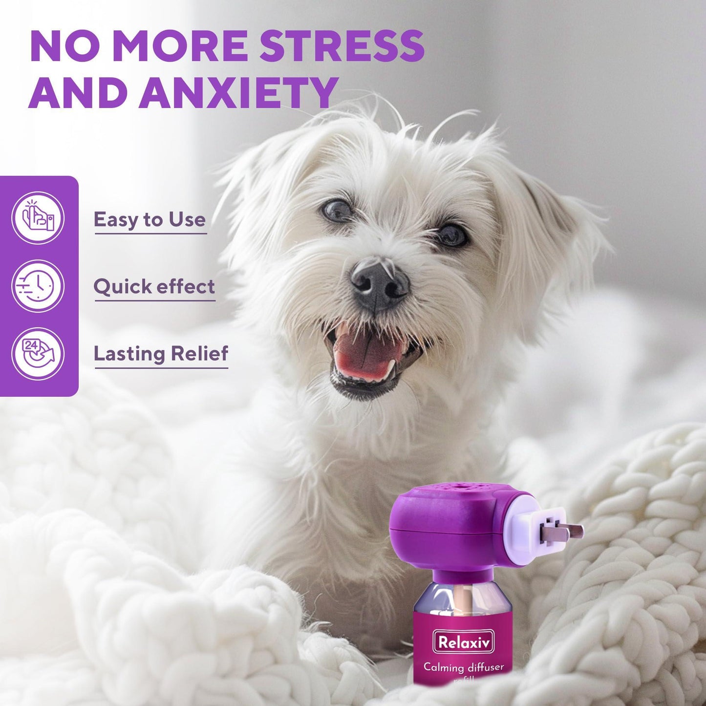 Beloved Pets RELAXIV Calming Pheromone Diffuser Refill for Dogs 2 Pack For Pet With Love