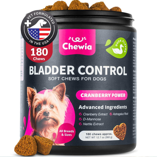 CHEWIA Cranberry Dog UTI Treatment Supplement for Bladder & Kidney Health 180 Ct For Pet With Love