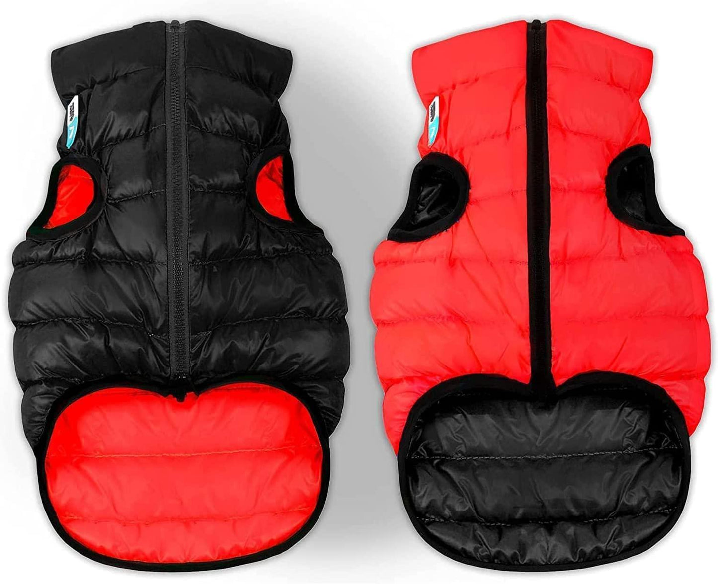 AiryVest Lightweight Reversible Winter Dog Jacket - SMALL -  Black/Red For Pet With Love