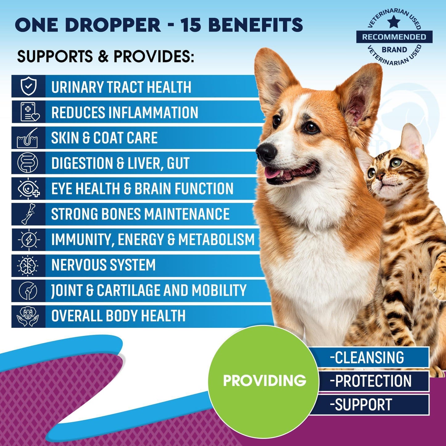 Beloved Pets 15in1 Multivitamin Supplement & UTI Support for Cats & Dogs 60ml For Pet With Love