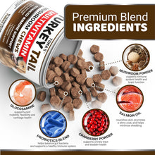 Load image into Gallery viewer, YUMA'S Turkey Tail Mushroom Dog Vitamins and Supplements for Dogs. 170 Chews For Pet With Love
