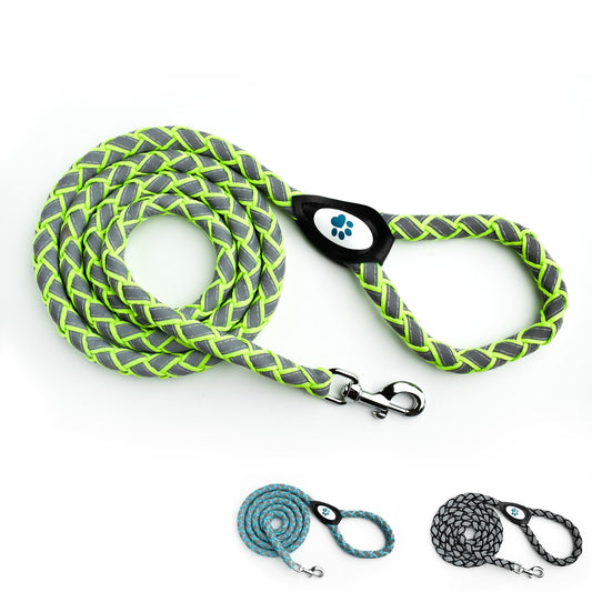 SafetyPUP XD Reflective Dog Leash. Heavy Duty and Durable for Large and Medium Breeds. 6 Ft Long Rope, Tangle Free Braided Leash with Comfortable Handle (Neon Green) For Pet With Love