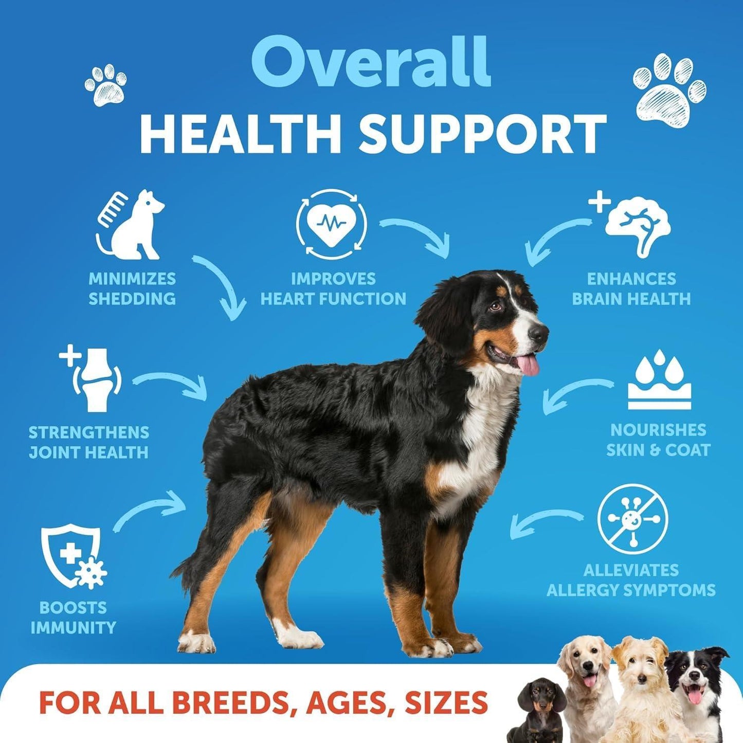 Artullano Omega 3 Fish Oil Liquid Supplement for Dogs Skin and Coat Defense 8 FL OZ For Pet With Love