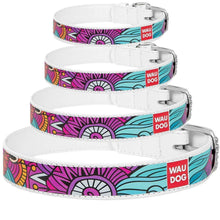 Load image into Gallery viewer, WAUDOG Design Leather Dog Collar for Dogs (Summer Print)  7 1/5&quot; - 9 2/5&quot; Neck X 1/2&quot; Wide
