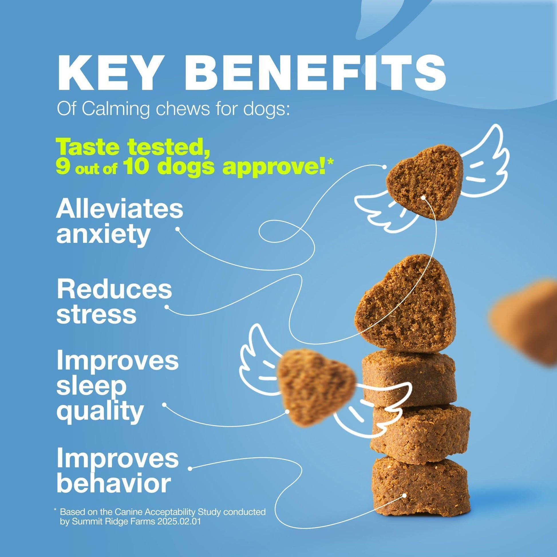 CHEWIA Hemp Calming Anxiety Support Chews for Dogs with Melatonin, Chamomile Extract, and Valerian Root. 70 Chews For Pet With Love