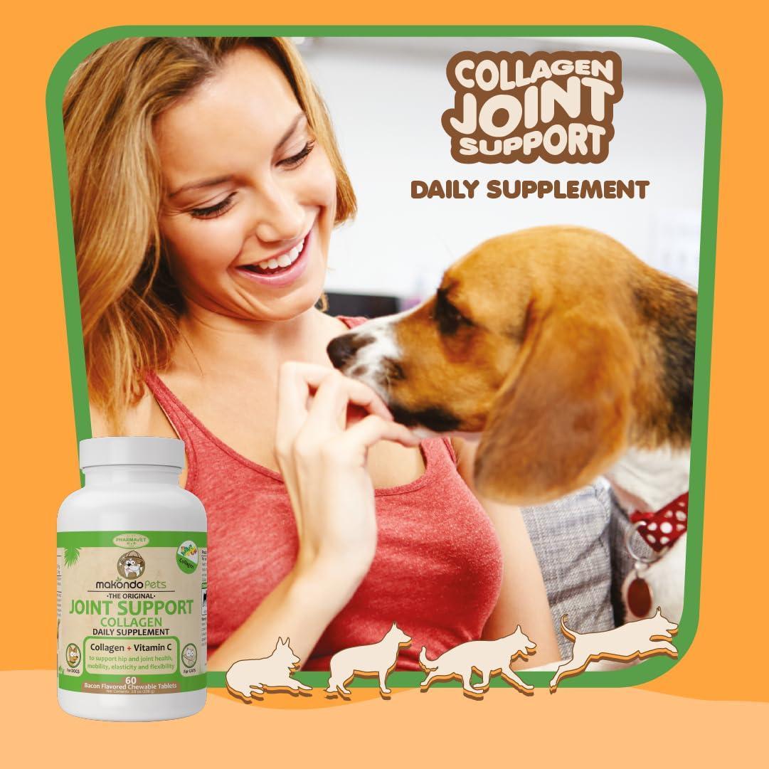 Makondo Pets Collagen Joint Support Supplement for Dog & Cats 60 Tablets For Pet With Love