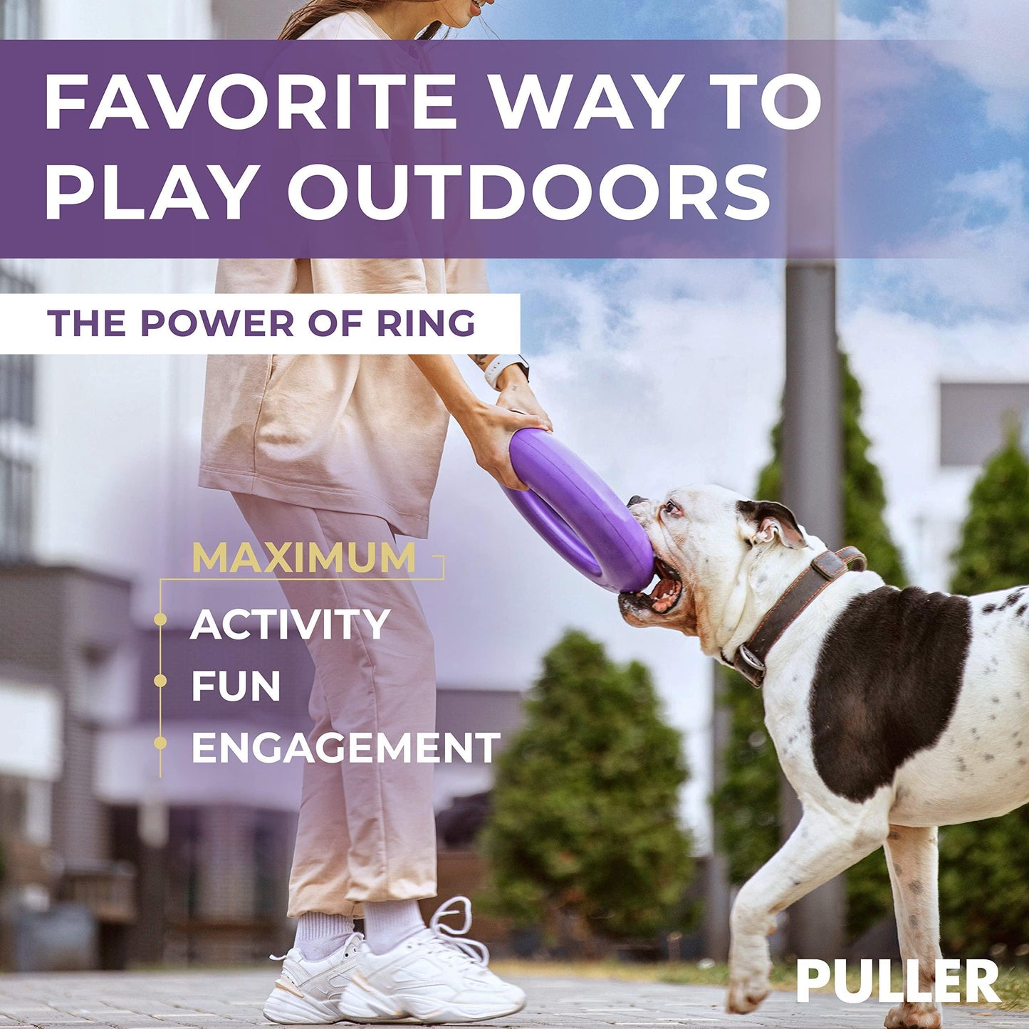 PULLER Maxi - Outdoor Dog Ring Toy - Fetch Toy and Tug-of-War Dog Toy for Large Breeds For Pet With Love