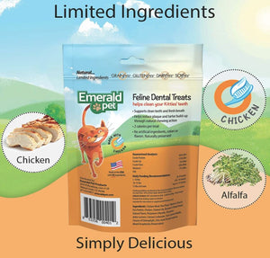 Emerald Pet Feline Dental Treats Chicken Flavor