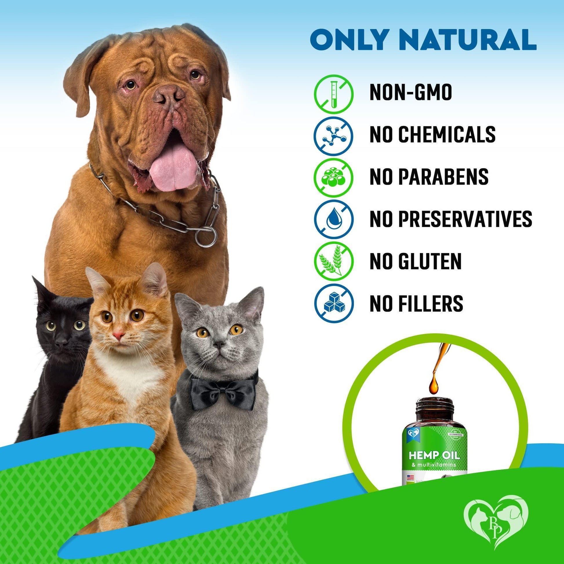 Beloved Pets Calming Anti Anxiety, Hip & Joint Pain Relief, Sking & Coat Natural Tratment Supplement & Herbal Stress Relief for Cats & Dogs. 2oz For Pet With Love