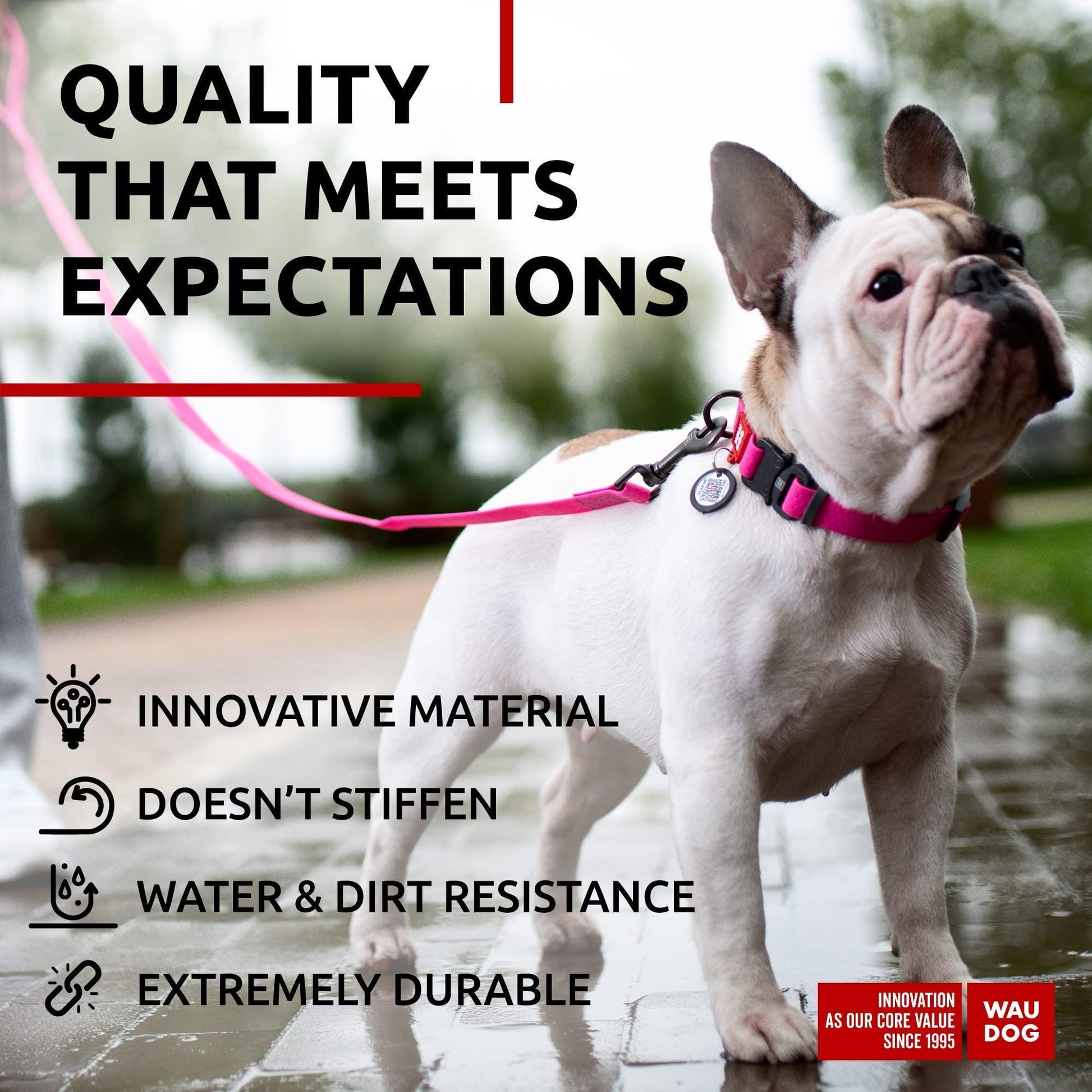 WAUDOG Waterproof Dog Leash 4 Ft   6 Ft   Anti Slip Dog Leash for Large Dogs For Pet With Love