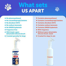 Load image into Gallery viewer, Paw Cleaner for Dogs Kit. Silicone Brush and 5fl Oz No Rinse Foaming Cleanser
