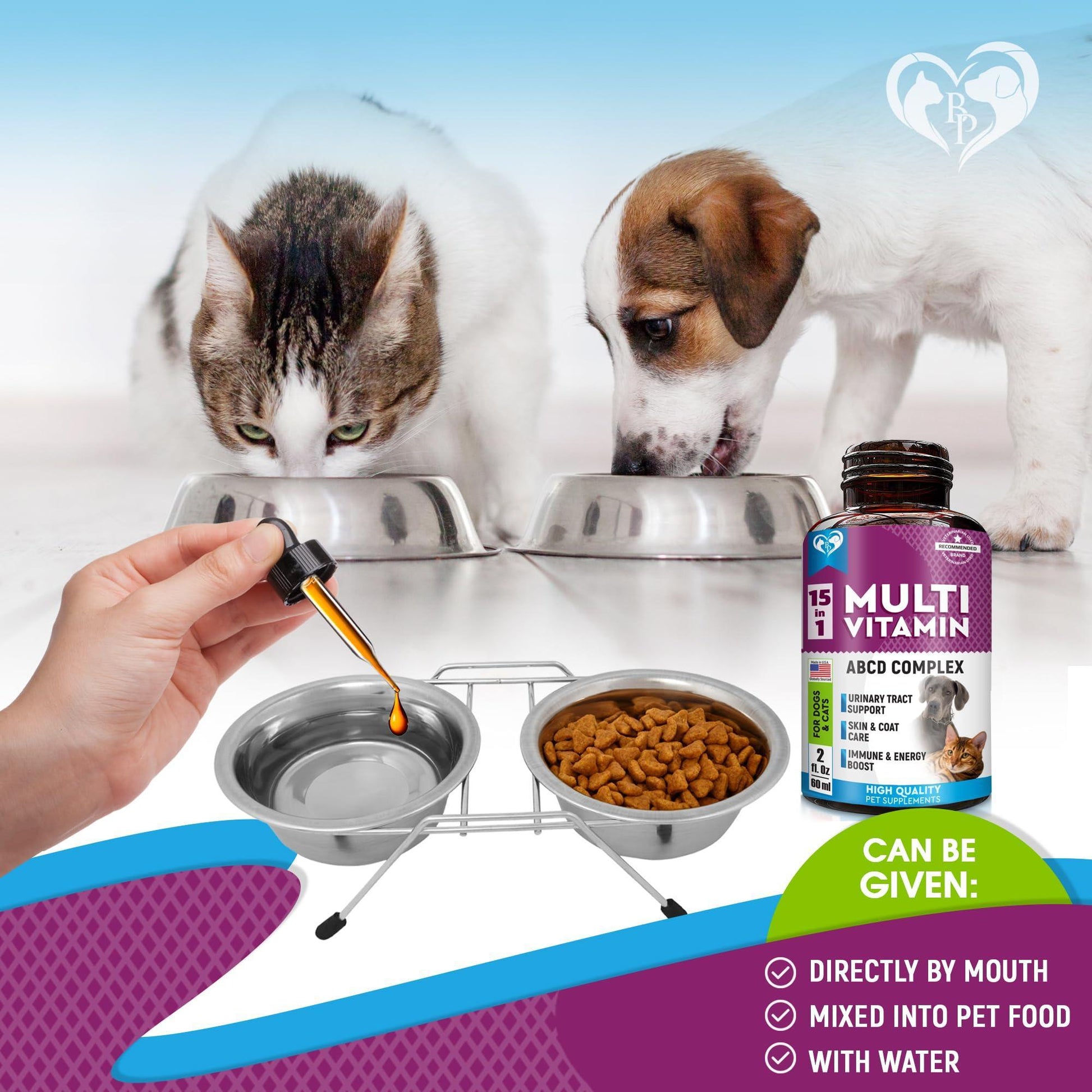 Beloved Pets 15in1 Multivitamin Supplement & UTI Support for Cats & Dogs 60ml For Pet With Love