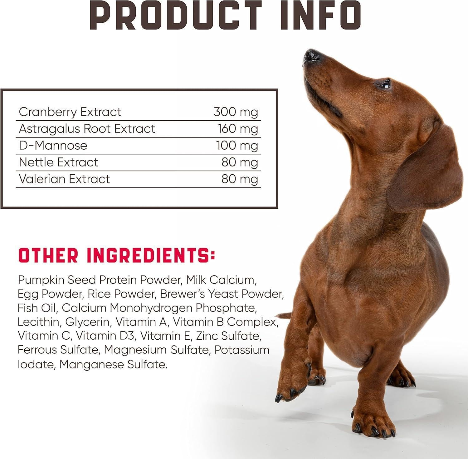 Kinpur Pet Care Dog UTI Treatment w/Cranberry 180 Chews For Pet With Love