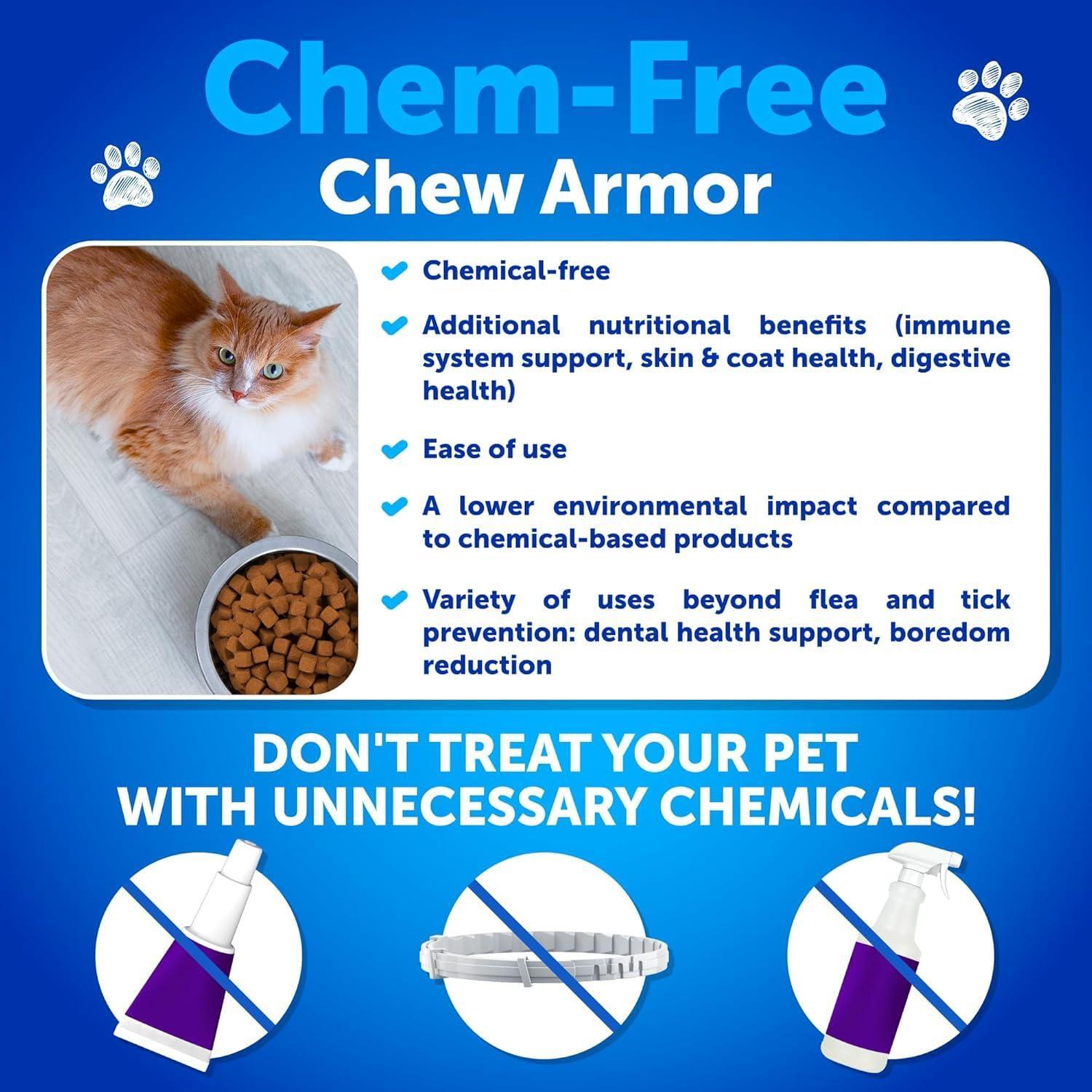 ARTULLANO Natural Flea and Tick Prevention Supplement for Cats. Chewable Daily Oral Pills with Vitamins (135 Soft Chews) Made in USA For Pet With Love